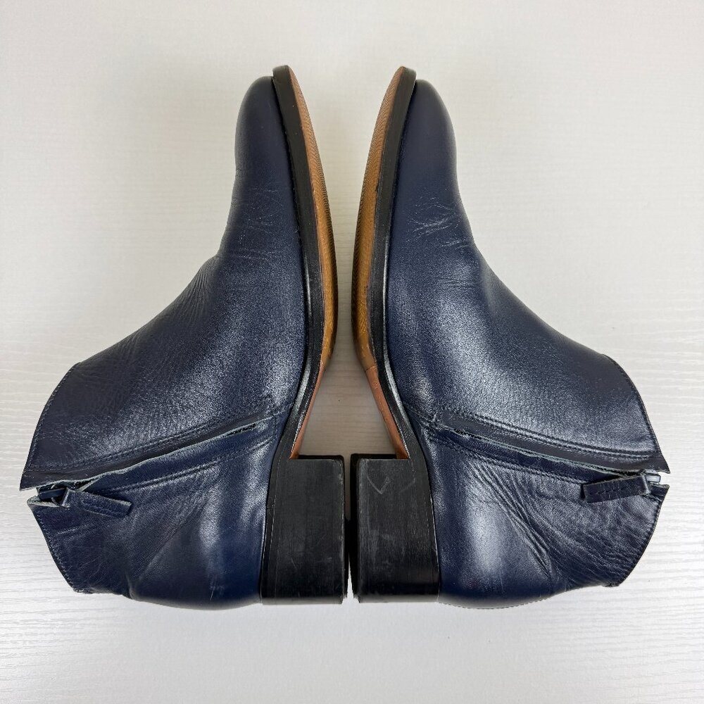 EUC Parallele Paris Navy Blue Leather Ankle Boots - Picture 6 of 12